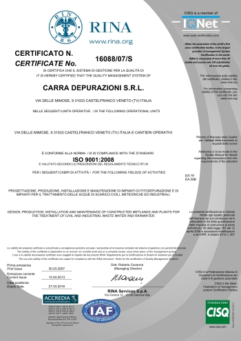 certificato iso 9001:2008
